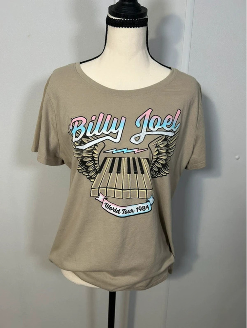 Billy Joel World Tour 1984 Graphic Tee L Vintage Concert Music Shirt